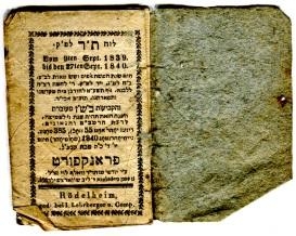 Pocket calendar, Frankfurt/Rödelheim: Lehrberger &amp; Comp. 1839/40 (Nizi_Ka_22)